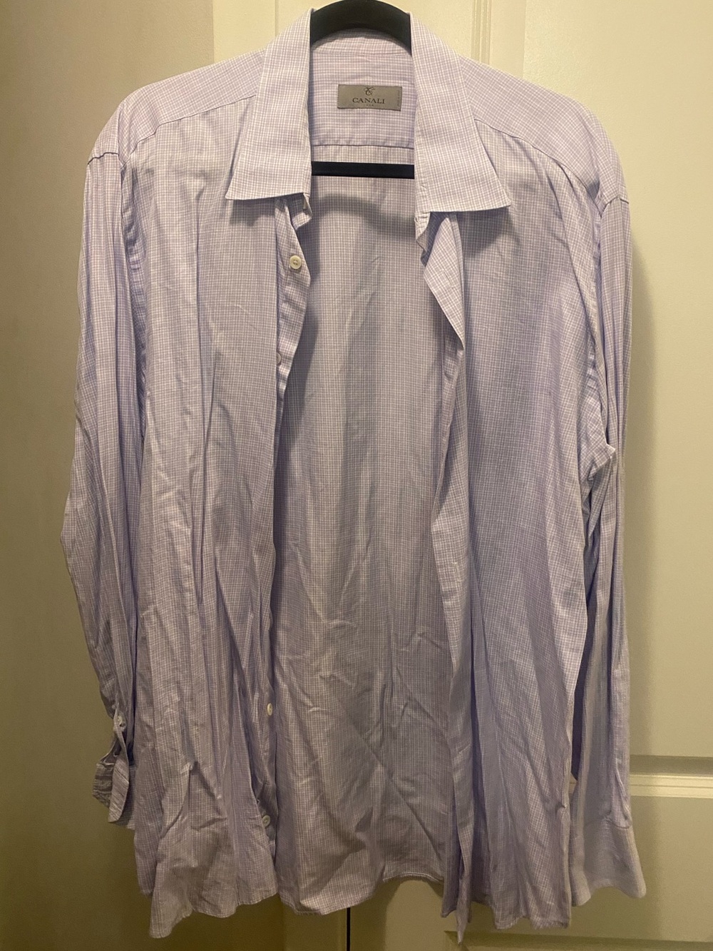 Canali Lavender Check Dress Shirt